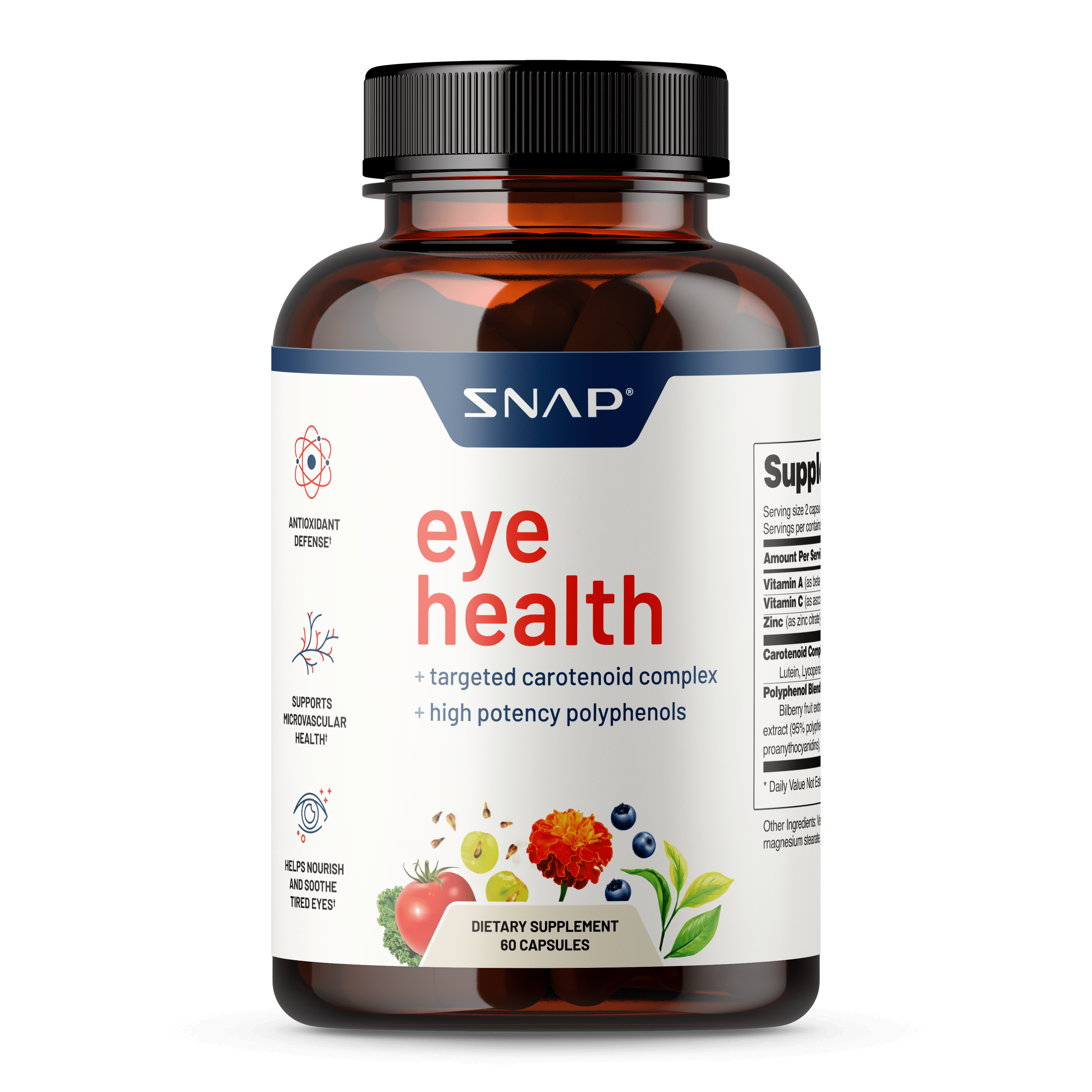 Snap Supplements Eye Health, Lutein, Zeaxanthin, Bilberry Extract