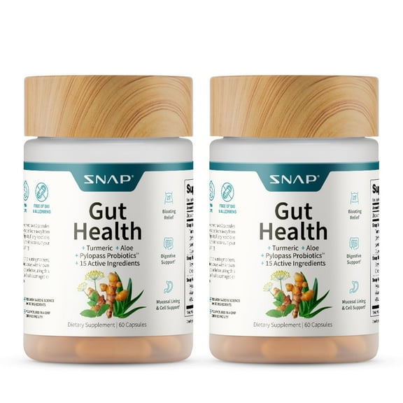 Snap Supplements Gut Health, Prebiotics and Probiotics for Digestive, 50 Capsules - 2 Pack