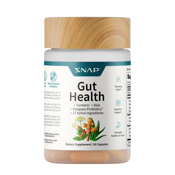 Snap Supplements Gut Health, Prebiotics and Probiotics for Digestive, 50 Capsules