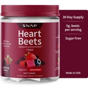 Snap Supplements Beet Chews for Circulation & Blood Pressure Support, Berry Flavor, 60 Count