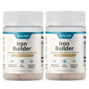 Snap Supplements Iron Builder Pills, Raise Iron Levels & Blood Builder, Easy Swallow, 60 Count, 2 Pack