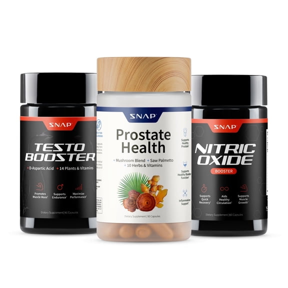 Snap Supplements Men's Vitality Bundle Prostate Support Natural Test Booster Nitric Oxide Circulation Formula