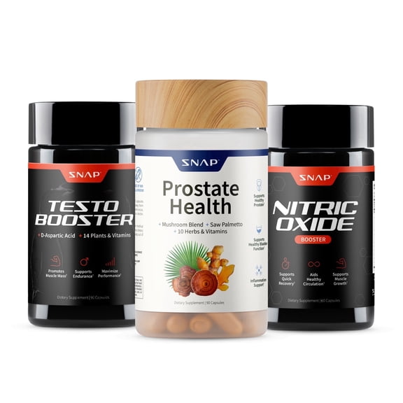 Snap Supplements Men's Vitality Bundle Prostate Support Natural Test Booster Nitric Oxide Circulation Formula