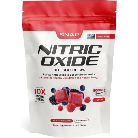 Snap Supplements Beet Chews - Energy Beetroot 60 Soft Chews