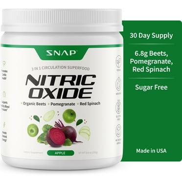 Snap Supplements Nitric Oxide Beet Root Powder Apple Flavor - Support Cardio Health, 250g