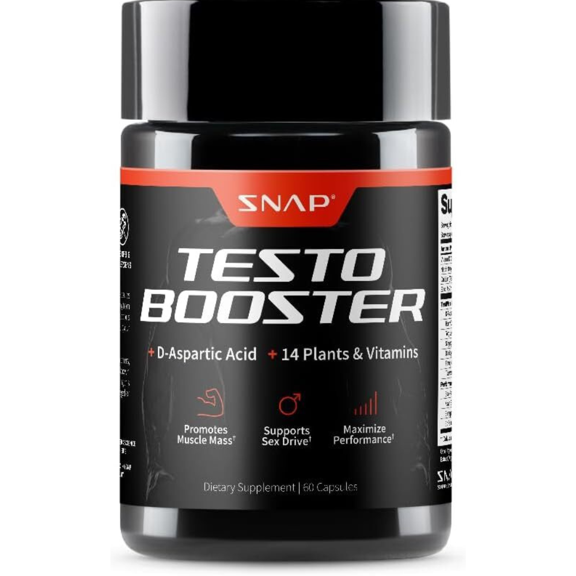 Snap Supplements Nitric Oxide Booster, Endurance Workout Dietary Supplement, 60 Count