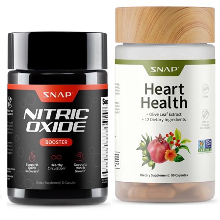 Snap Supplements Nitric Oxide Booster, Heart Health Supplement, 60 + 90 Capsules