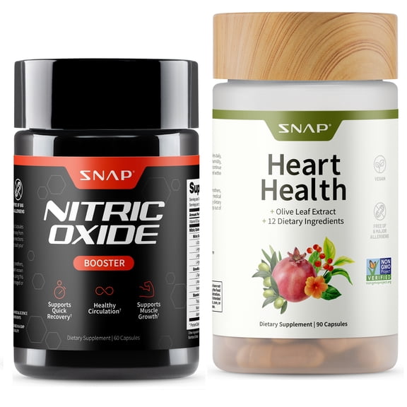 Snap Supplements Nitric Oxide Booster, Heart Health Supplement, 60   90 Capsules