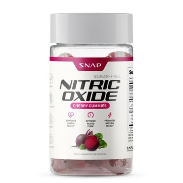 Snap Supplements Nitric Oxide Gummies, Beet Root Gummy Supplement, Natural Energy Boost, Sugar-Free, 60 Count