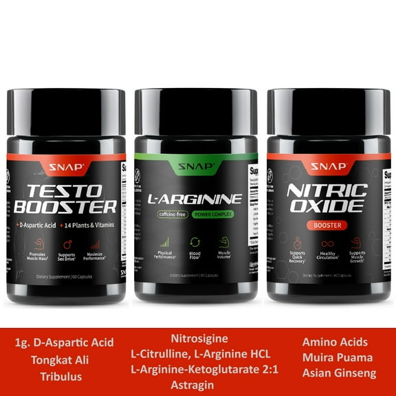 Snap Supplements Nitric Oxide Booster - Growth & Building Powder, 90 Days Supply