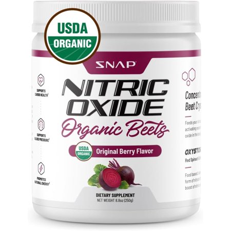 Snap Supplements Organic Mixed Berry Beet Root Powder with Amino Acids, Cardio Health Support and Natural Energy, 250g