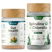 Snap Supplements GUT GLOW Bundle Organic Spirulina and Gut Health  - Superfood, Phytonutrients, Trace Minerals + Probiotic for Digestive and Gut Health