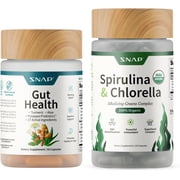 Snap Supplements Organic Spirulina and Gut Health Bundle - Superfood, Phytonutrients, Trace Minerals + Probiotic for Digestive and Gut Health