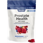 Snap Supplements Prostate Health Soft Chews with Plant Sterols, Pomegranate-Berry, 60 Count, Adult Dietary Supplement, Easy-to-Use Soft Chew Format, Designed for prostate and urinary wellness