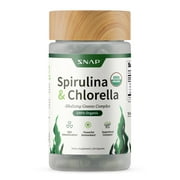 Snap Supplements Spirulina & Chlorella - Organic Heart Support & Natural Energy, 120 Capsules