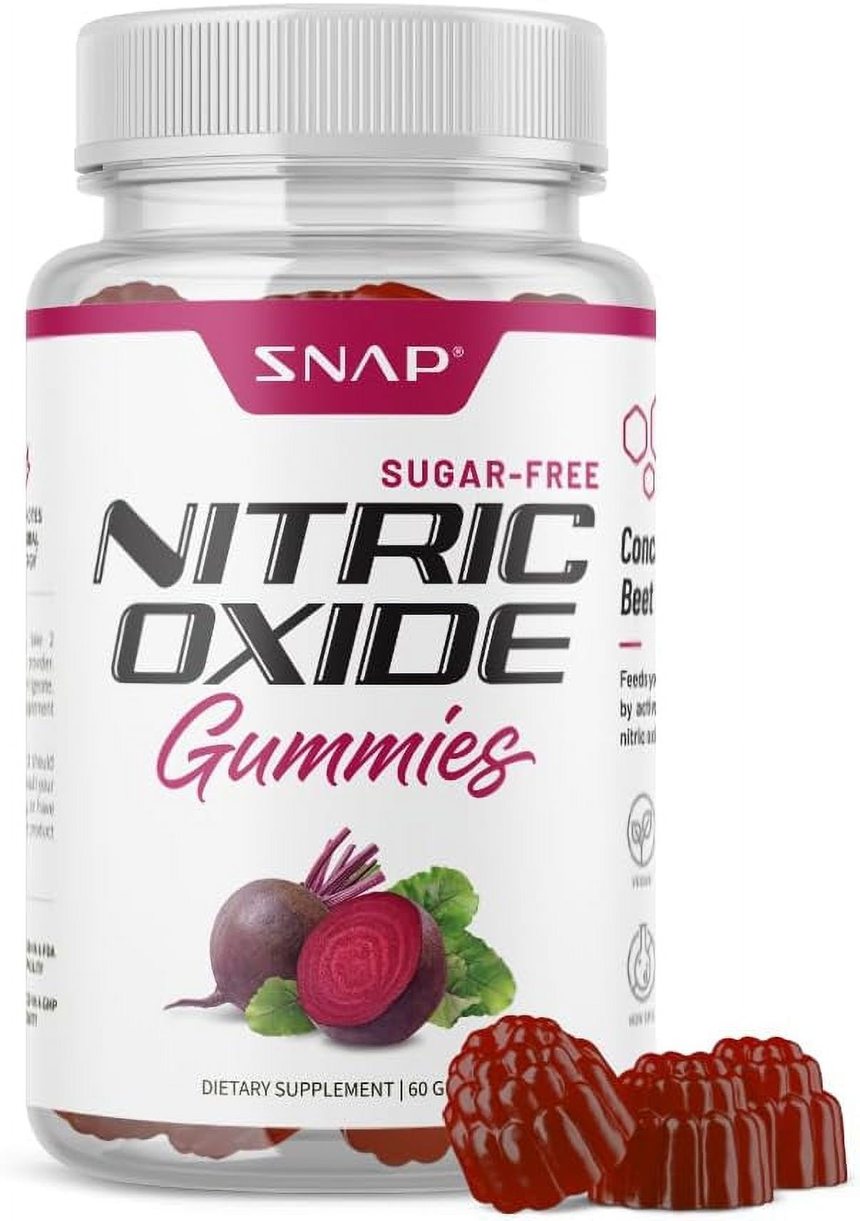Snap Supplements Sugar Free Nitric Oxide Beet Root Gummies Heart