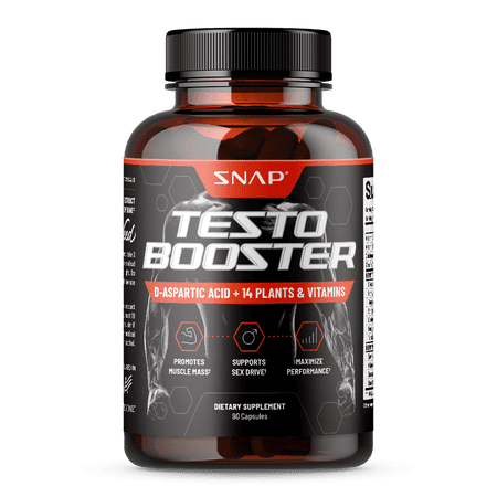 Snap Supplements Testosterone Booster - Natural Sexual Drive Stamina, 90 Capsules