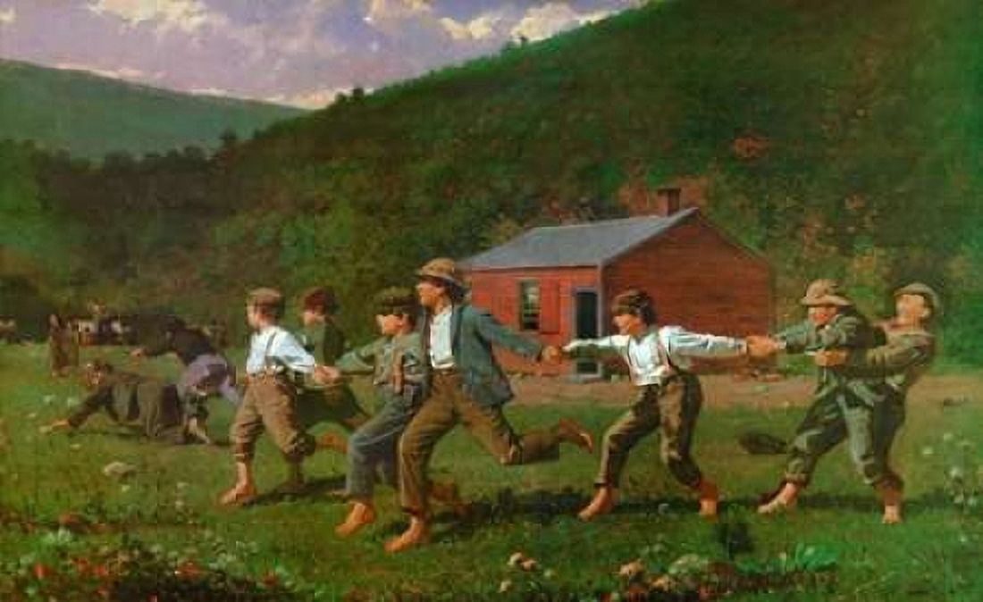 Snap The Whip Canvas Art - Winslow Homer (12 x 18)