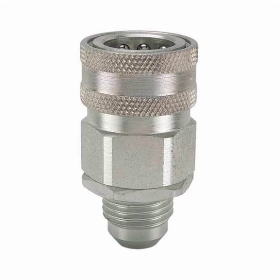 Hydraulic Quick Connect Hose Coupling, Steel Body, Sleeve Lock, 9/16"-18 Thread Size, H Series