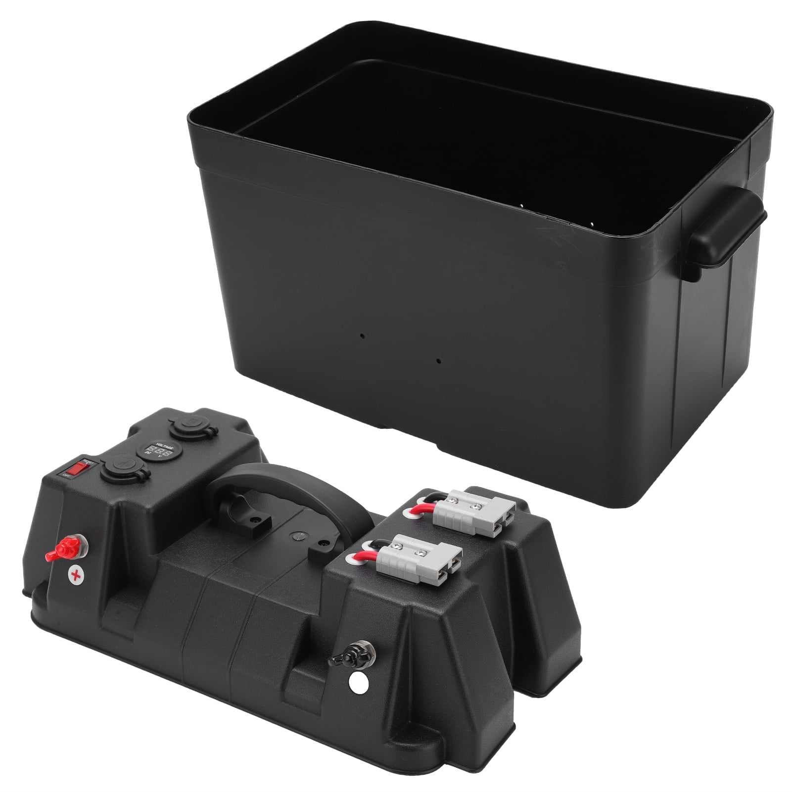 Snap Top Battery Box, Fydun 12V ABS Black Backup Battery Box Power