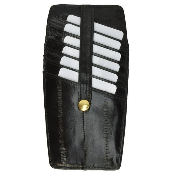 Snap Two Sided Eel Skin Leather Credit Card Holder E 531