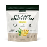 Snap Supplements Vegan Protein Powder, Plant-Based, Banana Flavor, 30 Servings