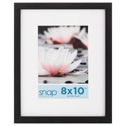 Snap - 8"x10" Black Wall Picture Frame - Single White Mat - Matted for 5"x7" Photos