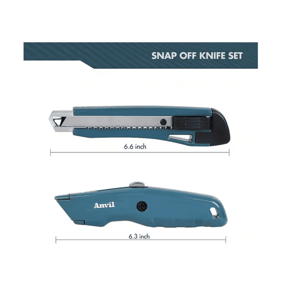 Snap and Retractable Utility Knife Set with Extra Blades