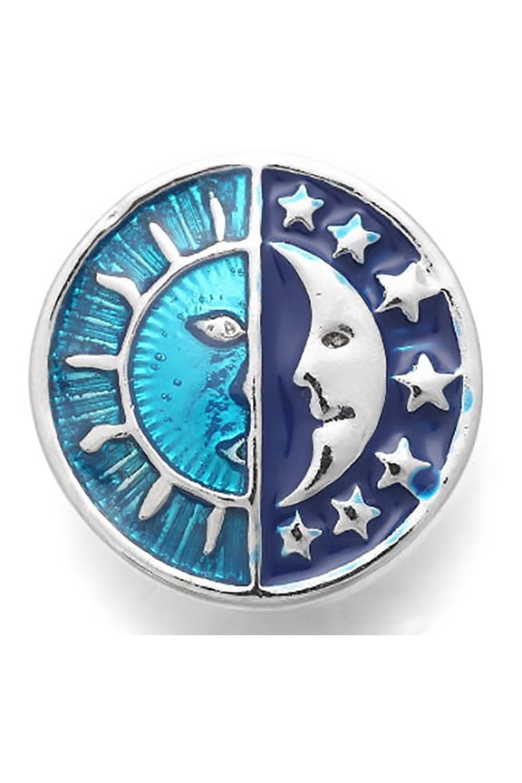 Snap button CZ Celestial sun moon stars 18mm charm chunk interchangeable