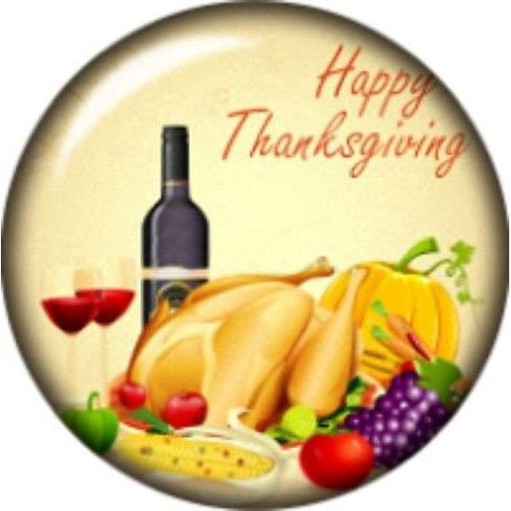 Snap button Wine Happy Thanksgiving Turkey Pumpkin corn 18mm Cabochon chunk char