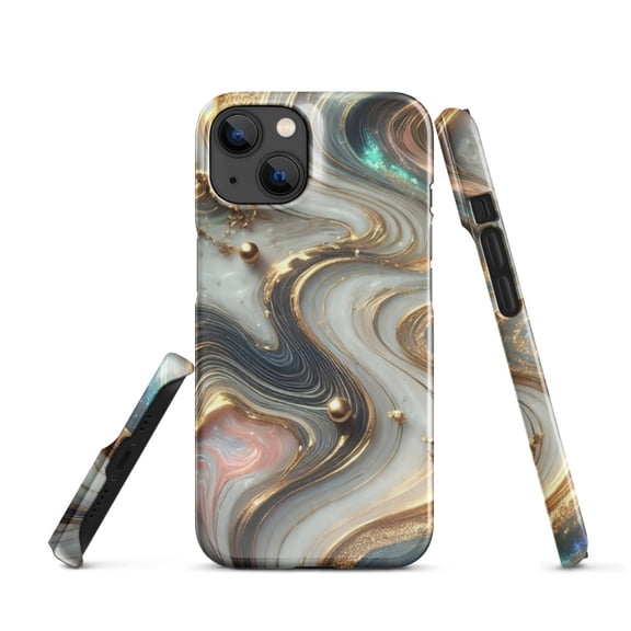 Snap case for iPhone®, Abstract Swirls, Neutral Colors, Minimalist Cell Phone Case (iPhone 14)