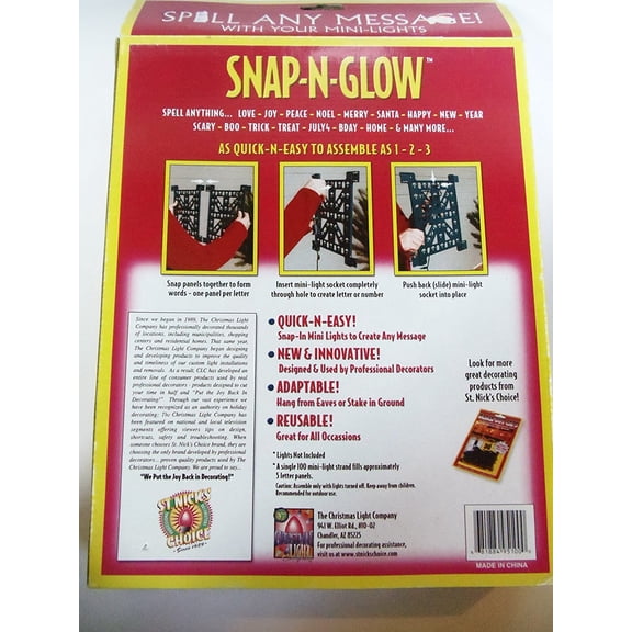 Snap-n-glow Re-usable Letter Panels for Custom Messages