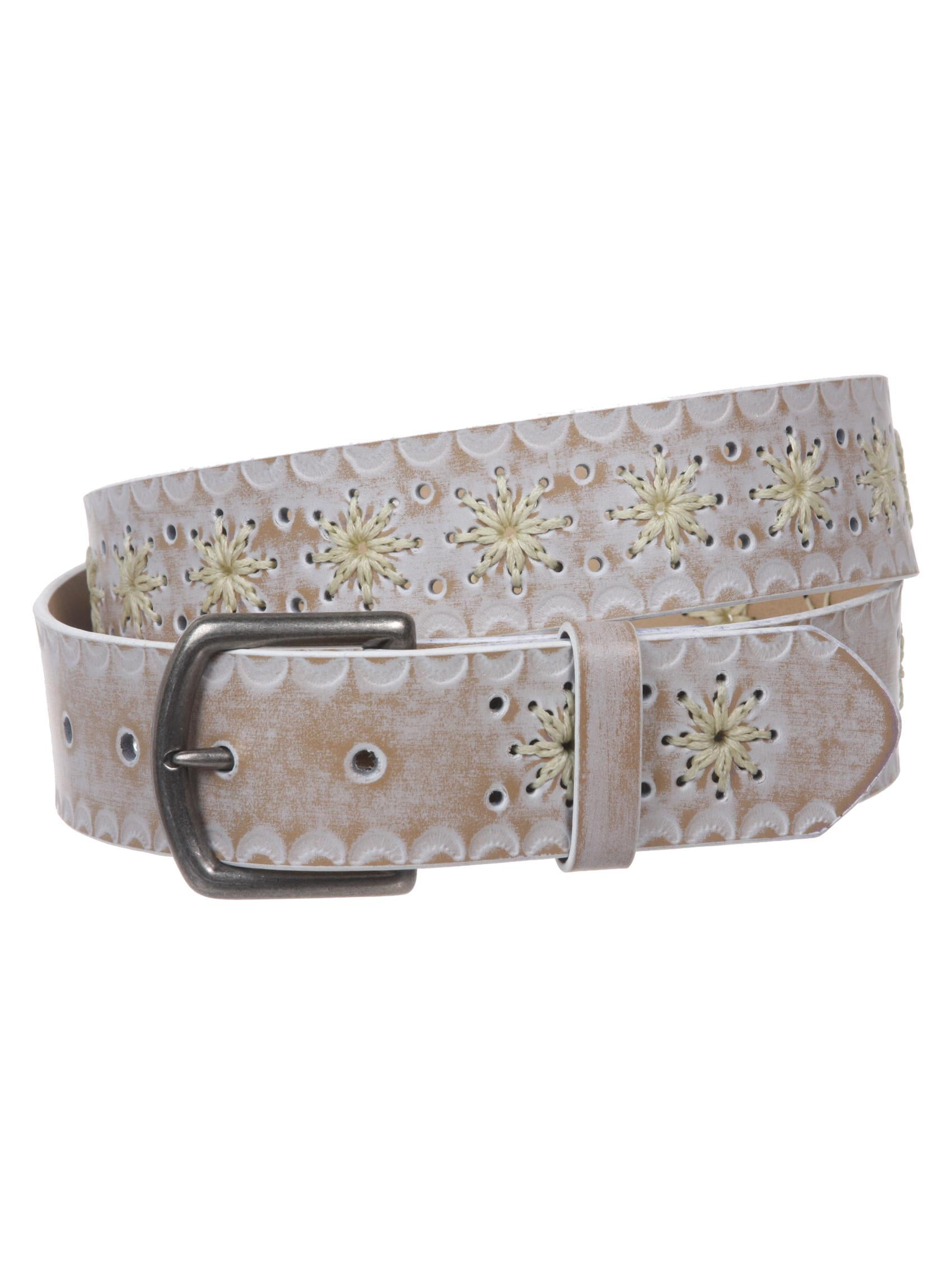 Vintage Studded Leather Belt XL – Floral Embossed Full Grain w/ Interchangeable Western Floral Leather Belt for Men Women, Personalized  main image 4
