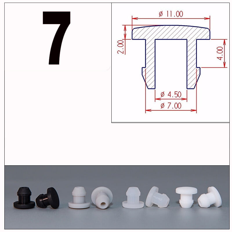 Snap-on Hole Plug Silicone Rubber Blanking End Cap Caps Seal Stopper 2 ...
