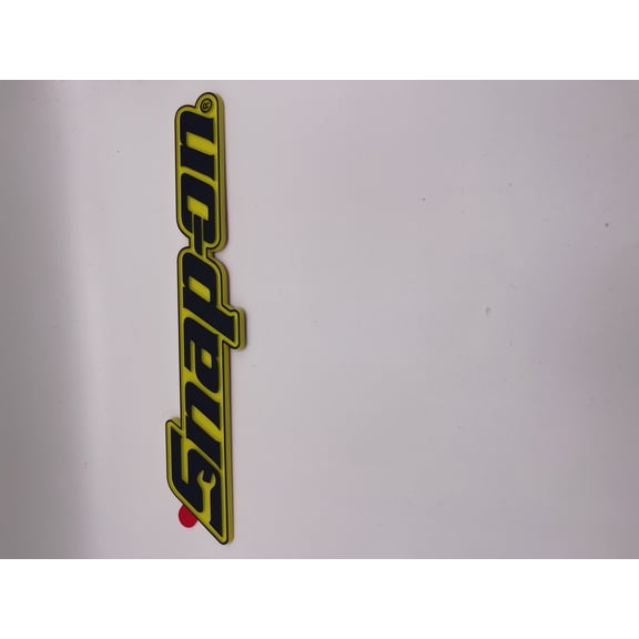 Snap-on Raised Emblem New Yellow Black 8 x 1.5 Inch
