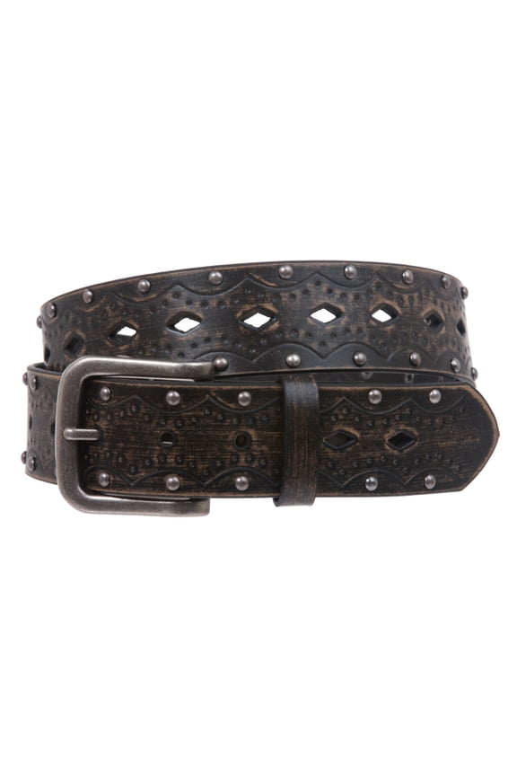 Snap on Studded Vintage Embossed Jean belt