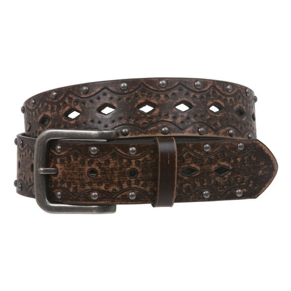 Snap on Studded Vintage Embossed Jean belt