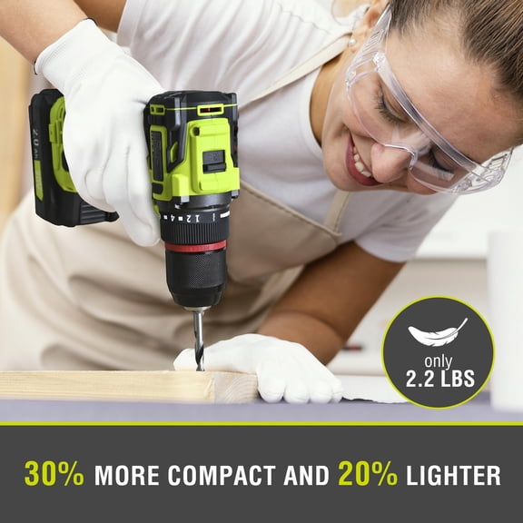 SnapFresh 20V Brushless Cordless Drill Kit, 1/2-Inch Chuck, 2-Speed, with 2.0Ah Battery, Charger & Storage Bag
