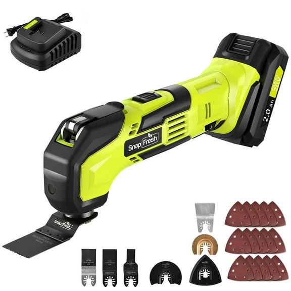 SnapFresh Oscillating Cordless, 20V Multi Tool, 18000 OPM, 2 Ah Battery, 22 PieceBBT-ZOY01