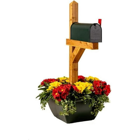 SnapPot 24" x 12.25" Black Polyethylene Mailbox Planter Box