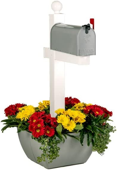 Stone Mason Gray Extra Large Resin Mailbox Planter Box