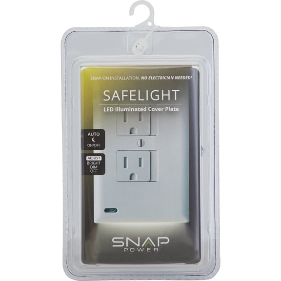 SnapPower SafeLight Outlet Wall Plate - Pack of 8