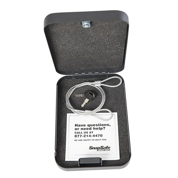 SnapSafe 75220 Lock Box Keylock Pistol Safe Key 11.5" x 8.5" x 2.5" 16 Gauge Steel Black