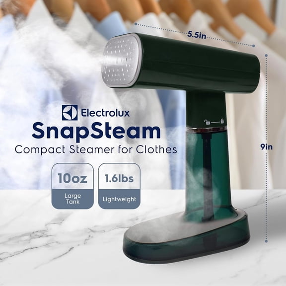 SnapSteam Steamer for Clothes - Powerful 1200W Handheld Detachable Steam Press Iron Wrinkle Remover Portable Travel Steamer for Garments, Fabrics & Curtains, Green
