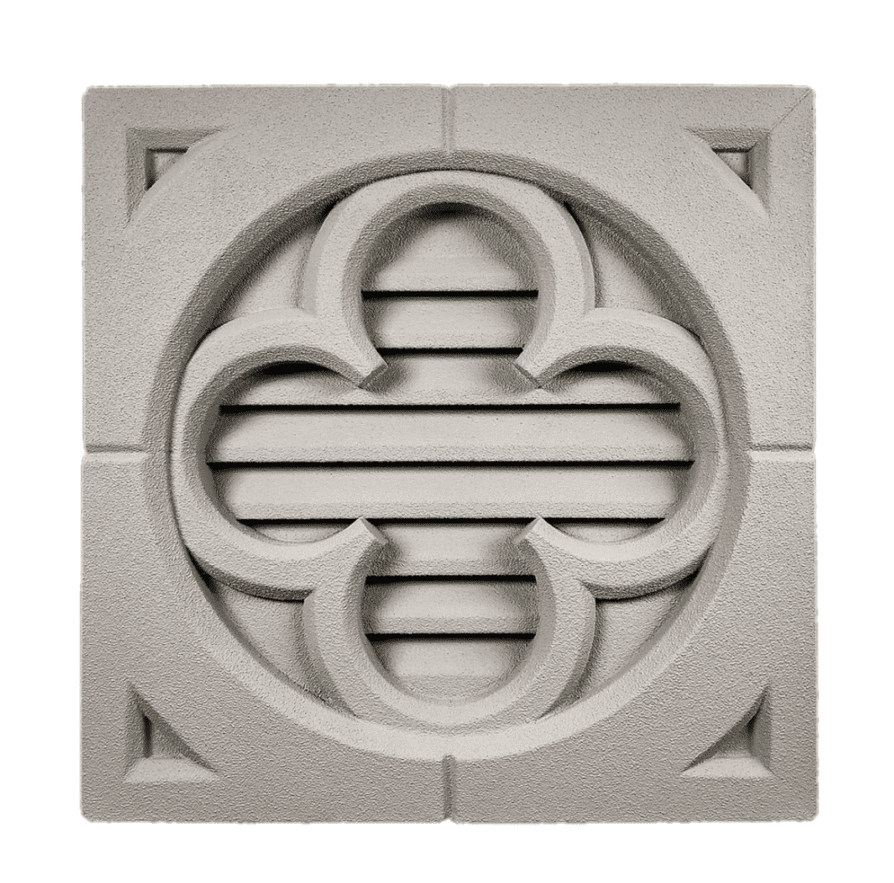 SnapTight Attic Gable Vent, Clover Style, Polyurea-Coated EPS Foam, Weather-Resistant, Divine White, 17.5 in x 17.5 in x 3 in, 1 pack