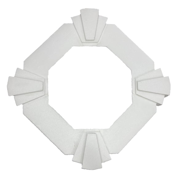 SnapTight Keystone Attic Gable Vent Trim, Polyurea-Coated EPS Foam, Divine White, Weather-Resistant, 38.13 in x 38.13 in x 2.25 in