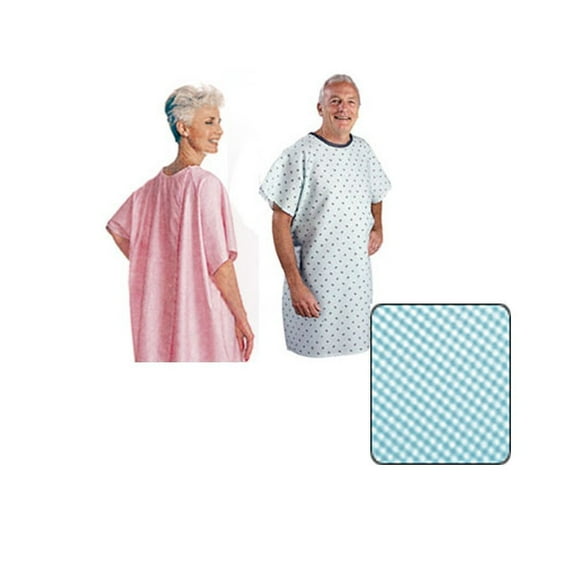 Patient Exam Gown Snap Wrap One Size Fits Most Blue Reusable (1 Each)