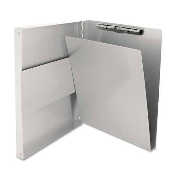 Snapak Aluminum Side-Open Forms Folder, 0.5" Clip Capacity, 8.5 X 11 Sheets, Silver | Bundle of 5 Each