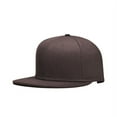 thumbnail image 1 of Snapback Adjustable Men's and Women Solid Plain Flat Brim Hat Baseball Cap Hip Hop Style (Brown), 1 of 1