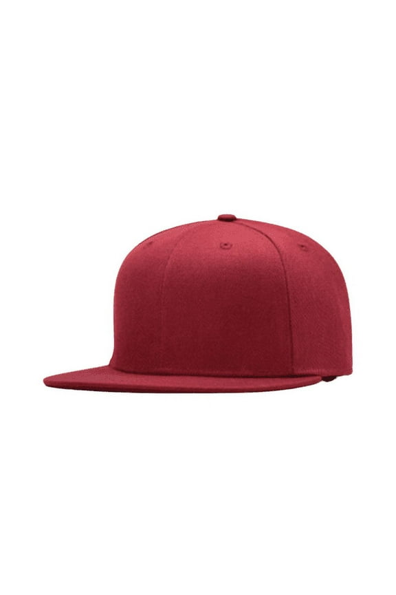 Snapback Adjustable Men's and Women Solid Plain Flat Brim Hat Baseball Cap Hip Hop Style (Burgandy)